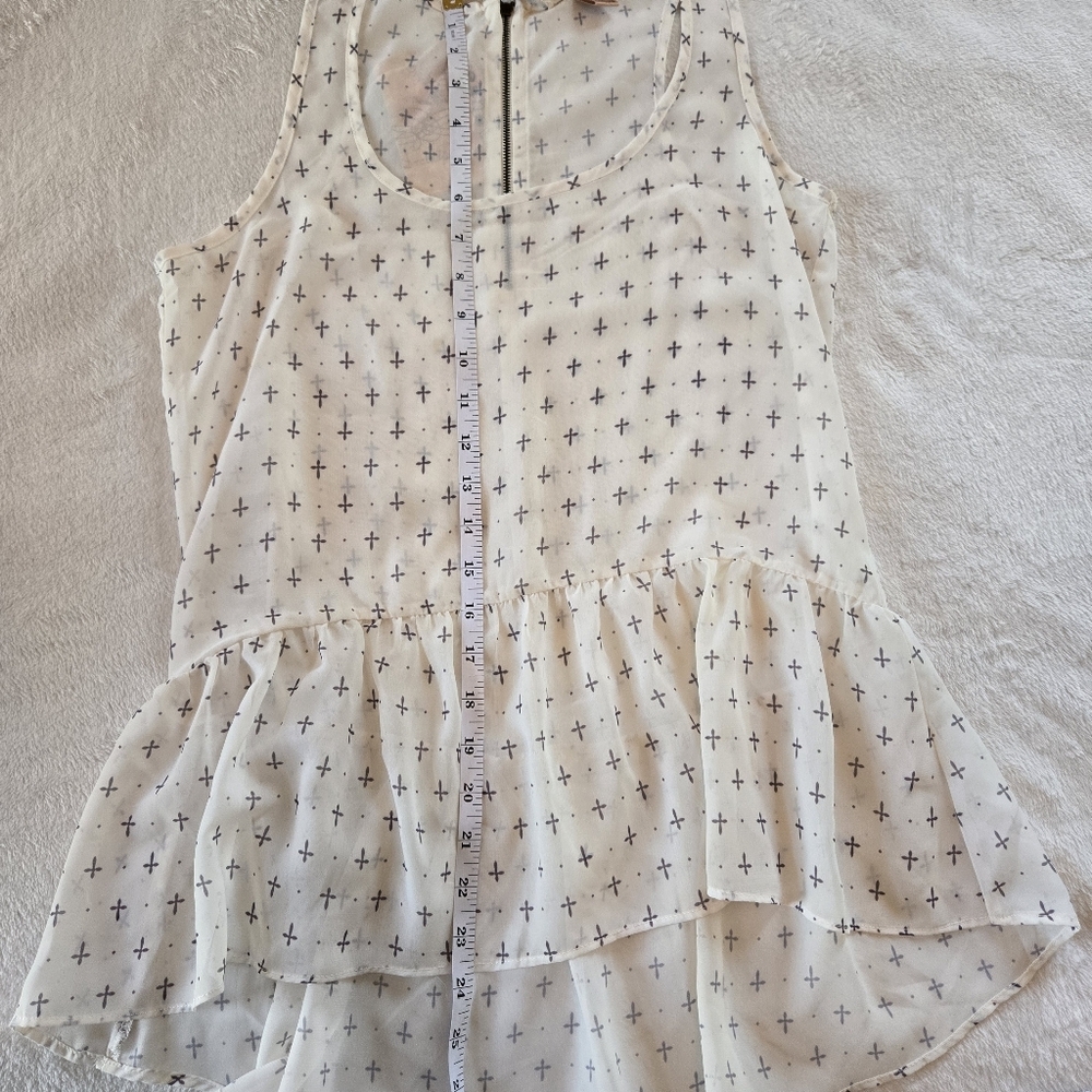 NWT Eyeshadow S Y2K Cover-up SHEER Tank Fairygoth BABYDOLL HI-LO FEMME FLOWY - Picture 12 of 15